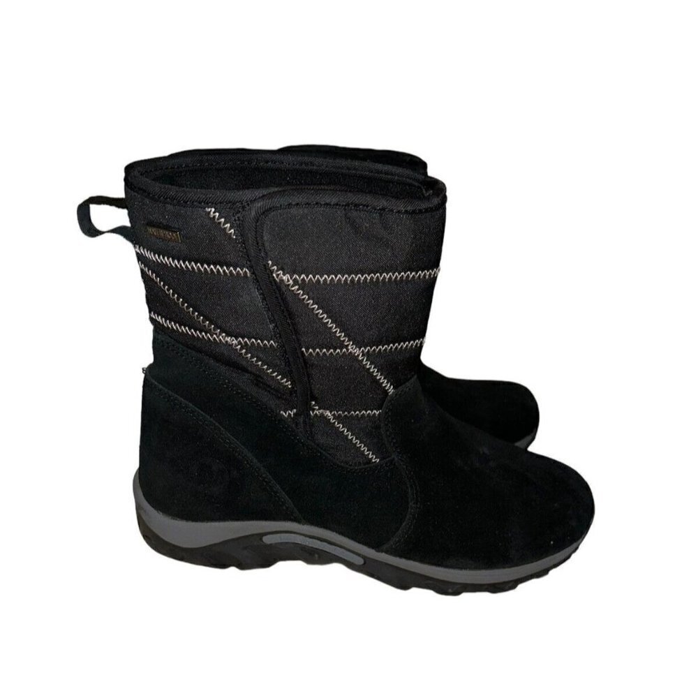 Merrell Black Jungle Moc Quilt Opti-Warm Winter Snow Boots Kids Size 5